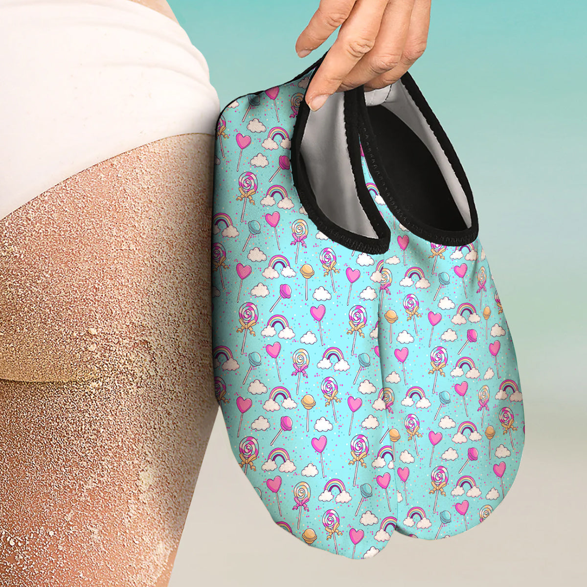 Lollipop Cute Print Pattern Water Shoes-grizzshop