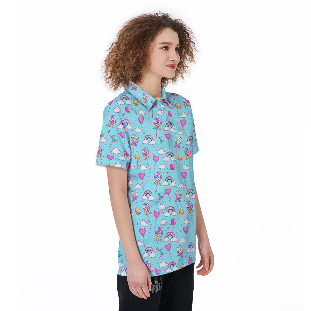Lollipop Cute Print Pattern Women's Golf Shirts-grizzshop