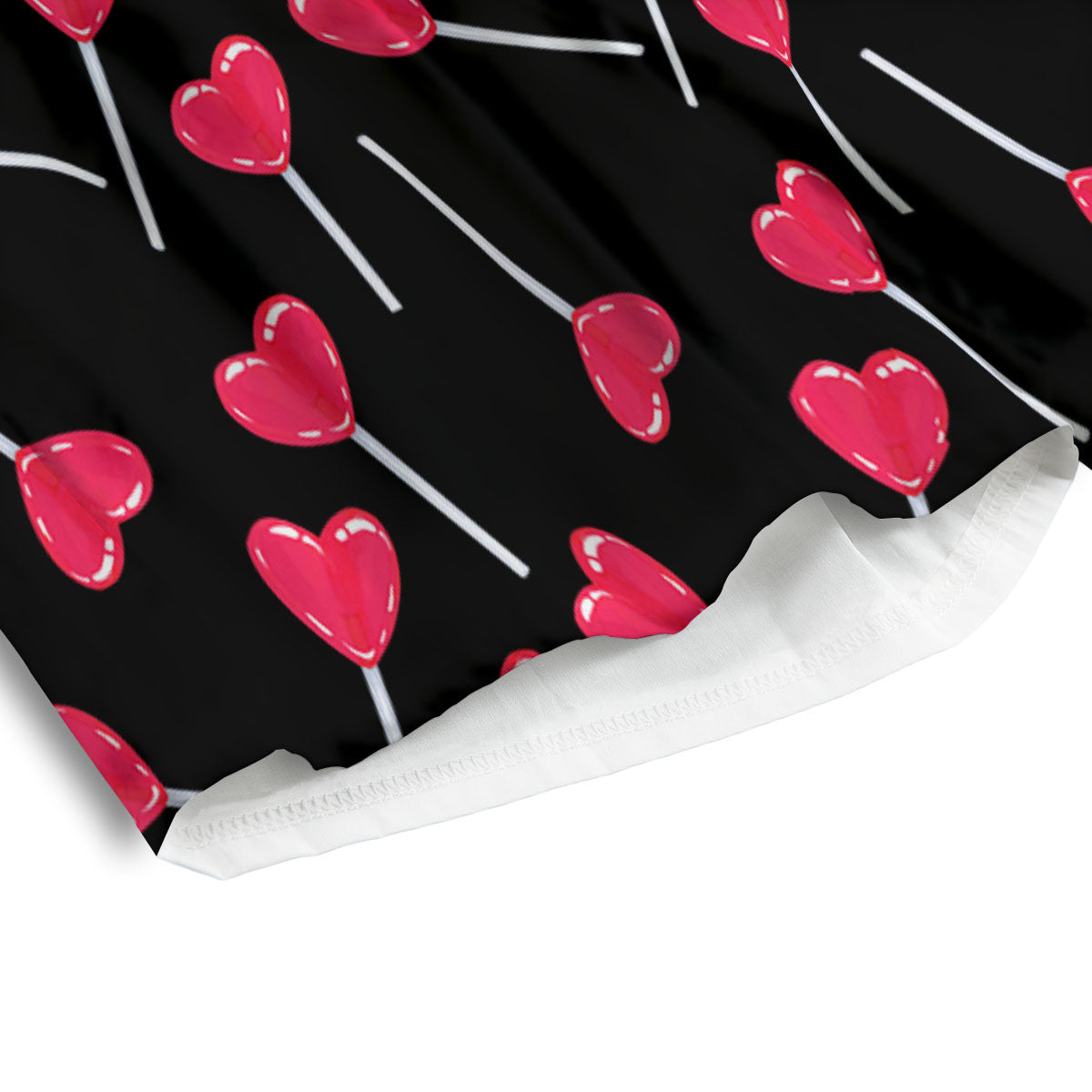 Lollipop Red Heart Print Pattern Men's Athletic Shorts