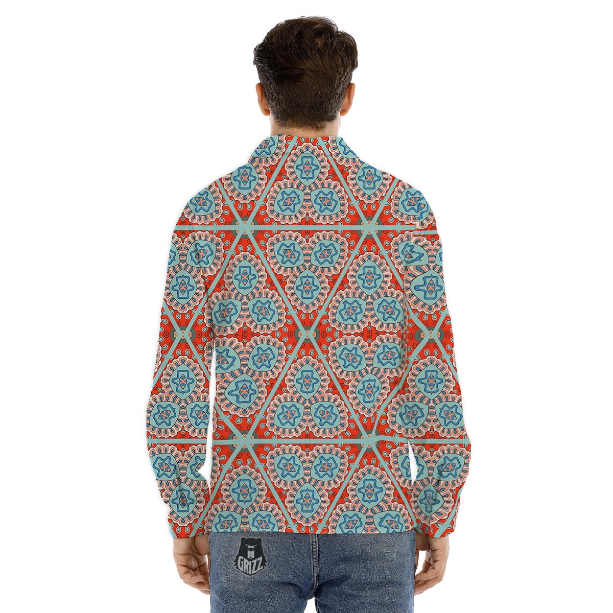 Lollipop Red Heart Print Pattern Men's Dress Shirts-grizzshop