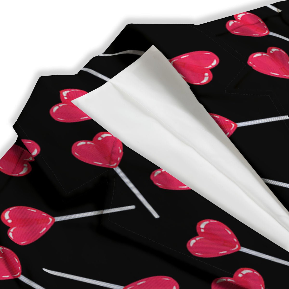 Lollipop Red Heart Print Pattern Women's Blazer-grizzshop