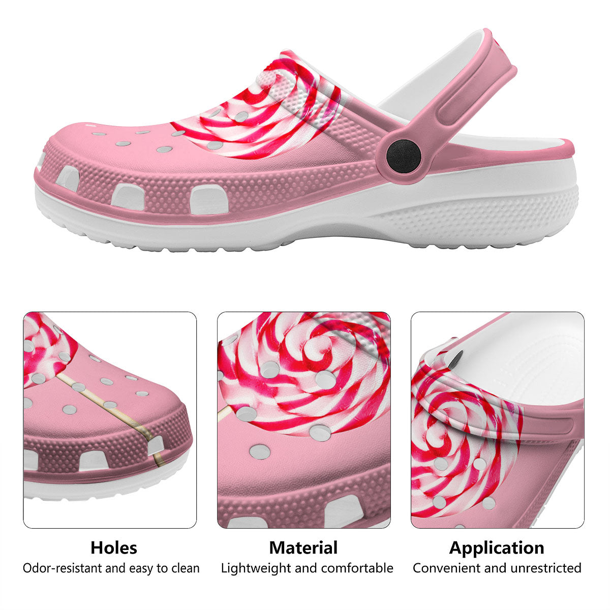 Lollipop Retro Print Clog-grizzshop