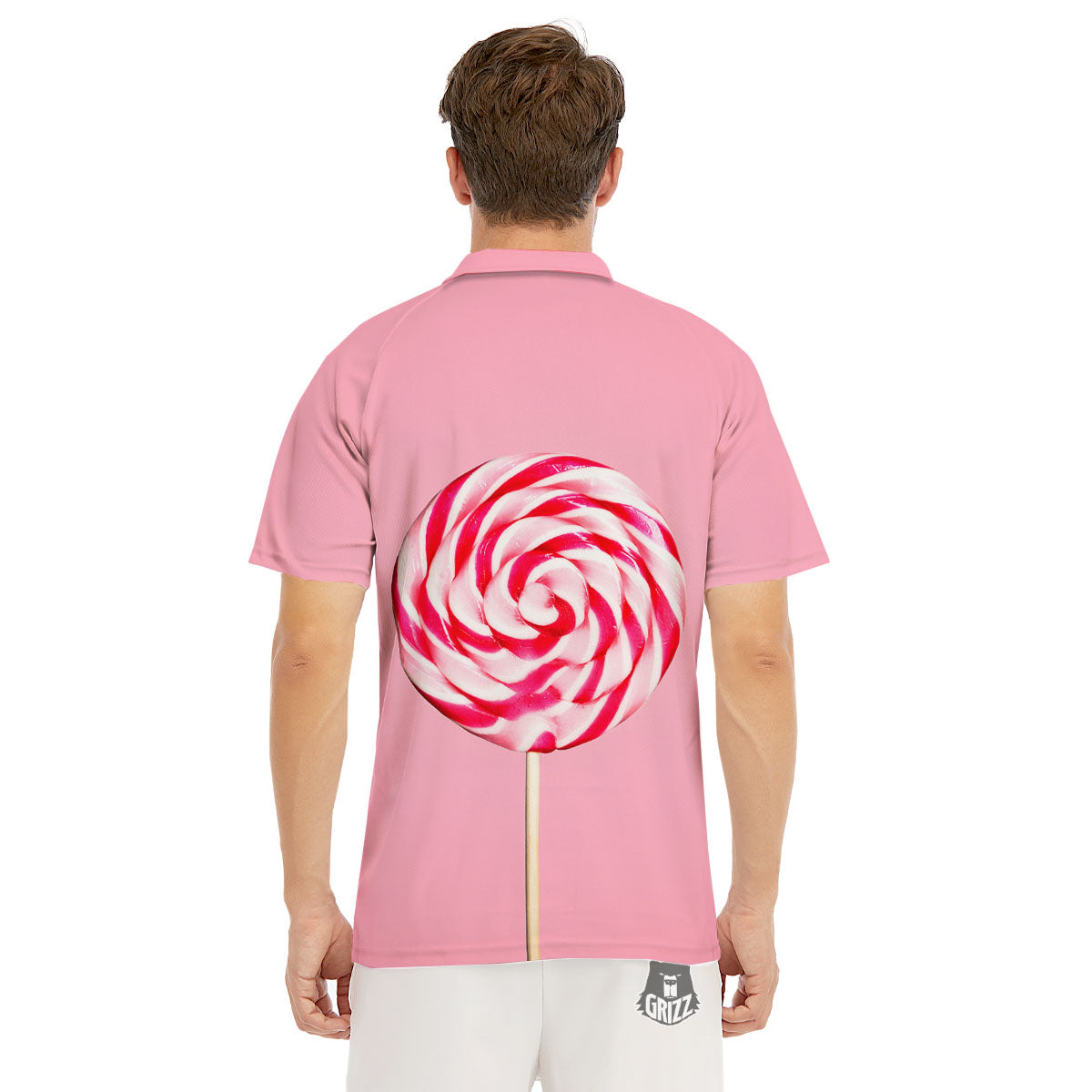 Lollipop Retro Print Men's Golf Shirts-grizzshop
