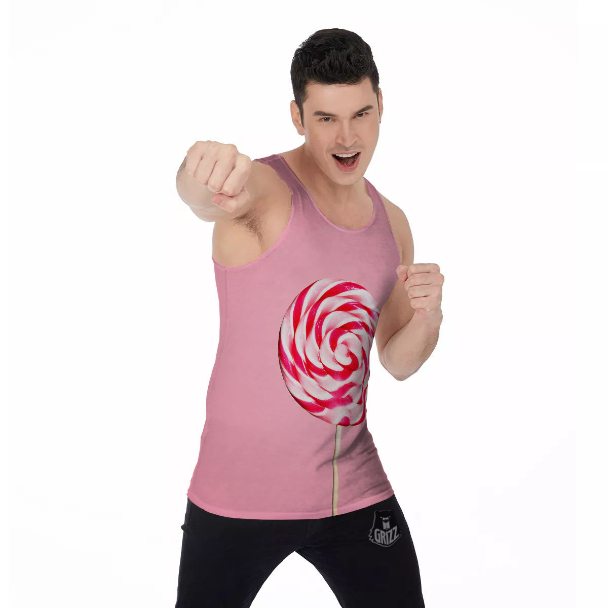 Lollipop Retro Print Men's Tank Top-grizzshop