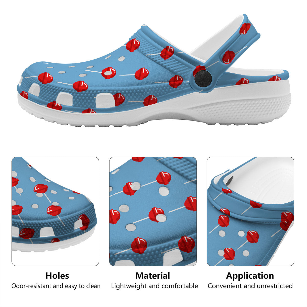 Lollipop Retro Print Pattern Clog-grizzshop