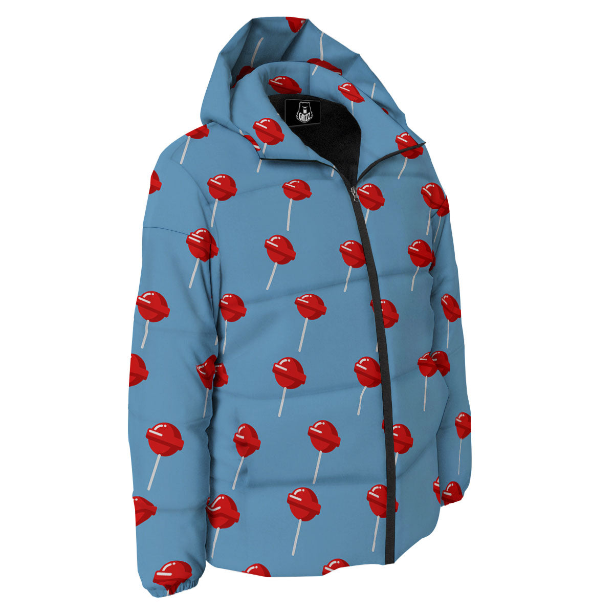 Lollipop Retro Print Pattern Down Jacket-grizzshop