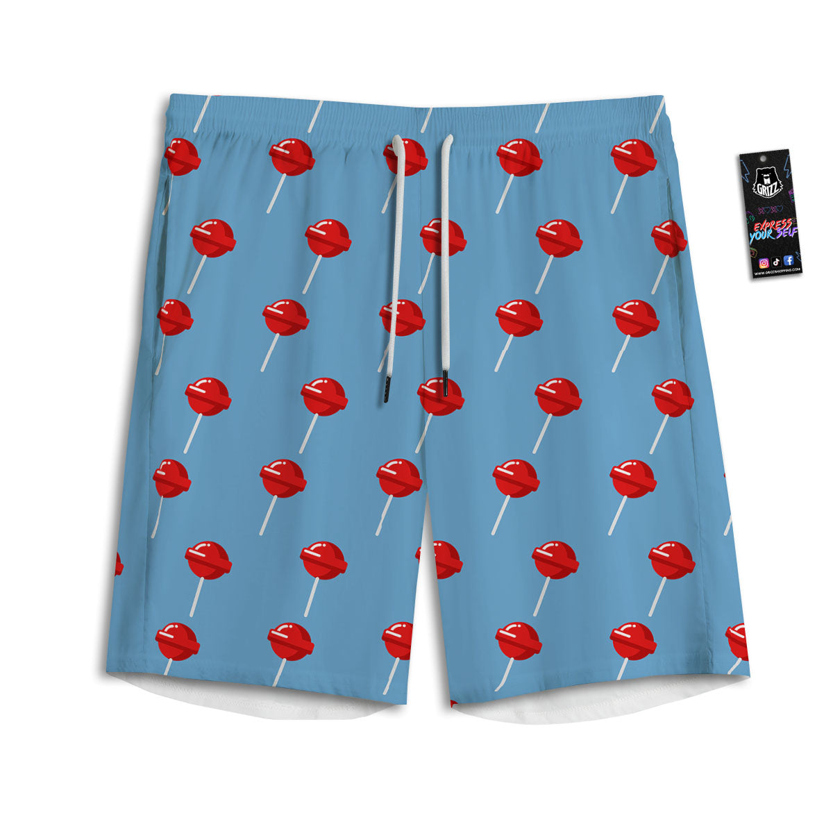 Lollipop Retro Print Pattern Men's Athletic Shorts