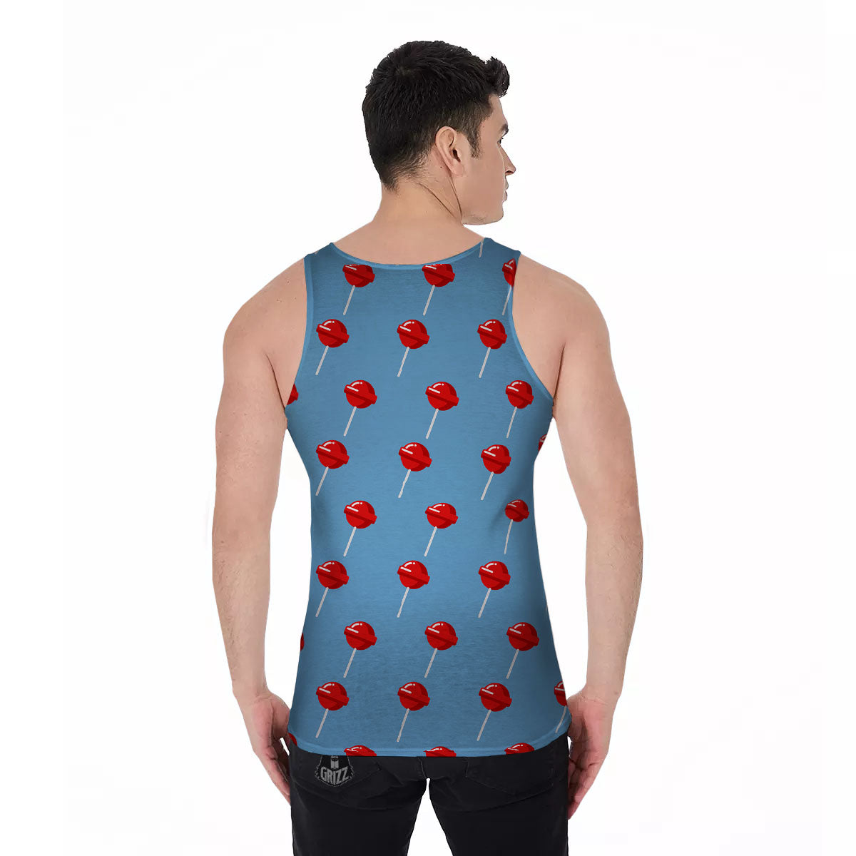 Lollipop Retro Print Pattern Men's Tank Top-grizzshop