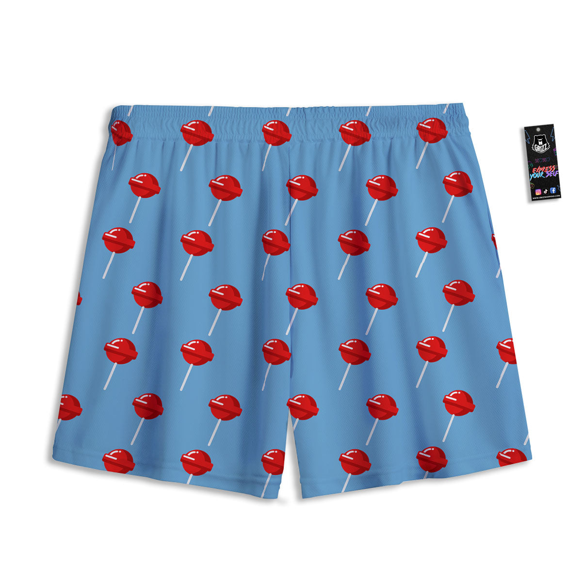 Lollipop Retro Print Pattern Mesh Shorts