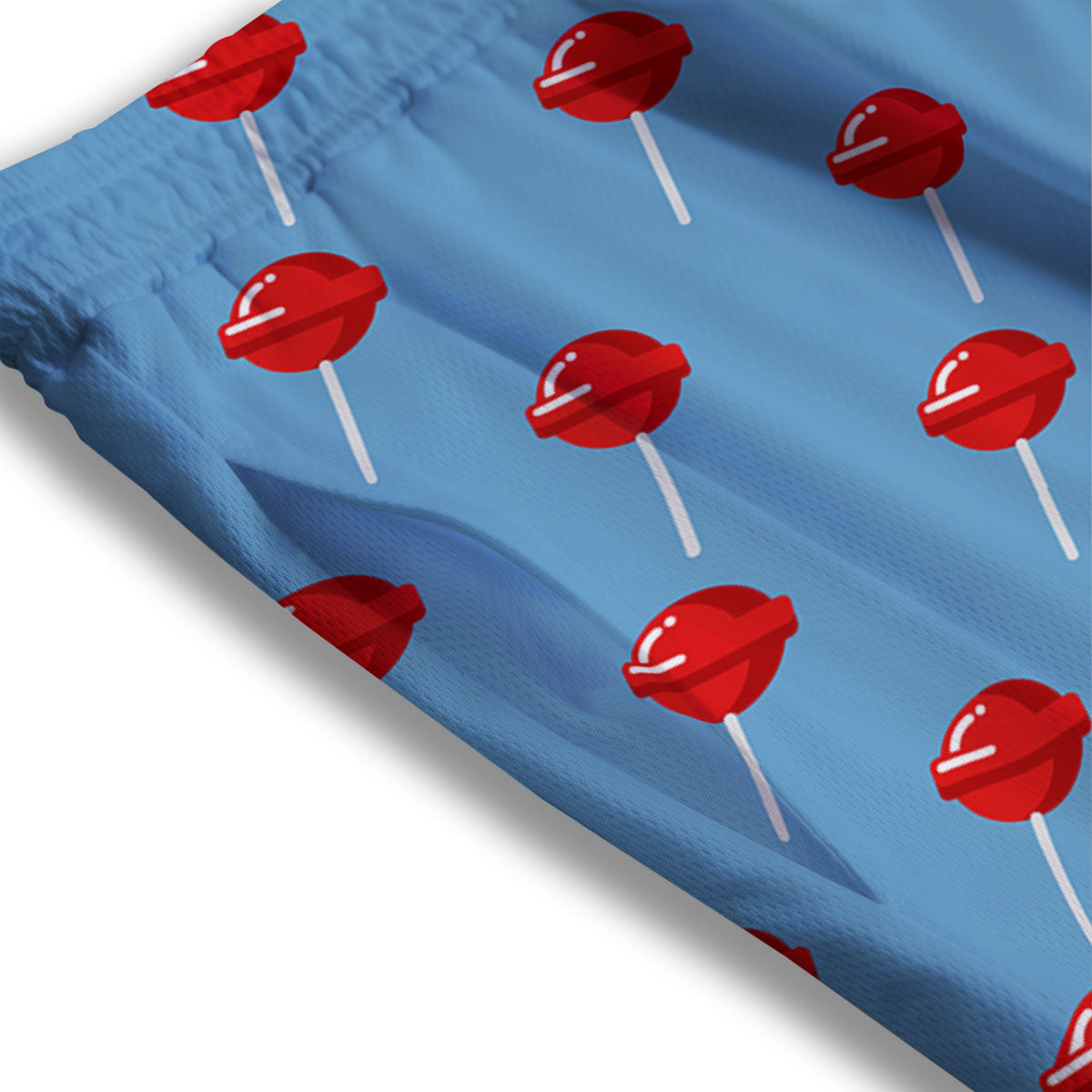 Lollipop Retro Print Pattern Mesh Shorts