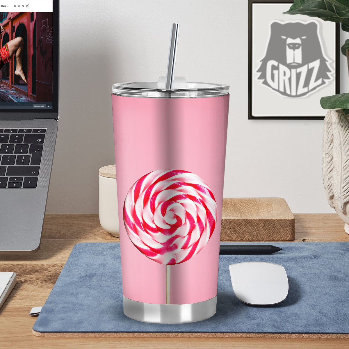 Lollipop Retro Print Tumbler-grizzshop