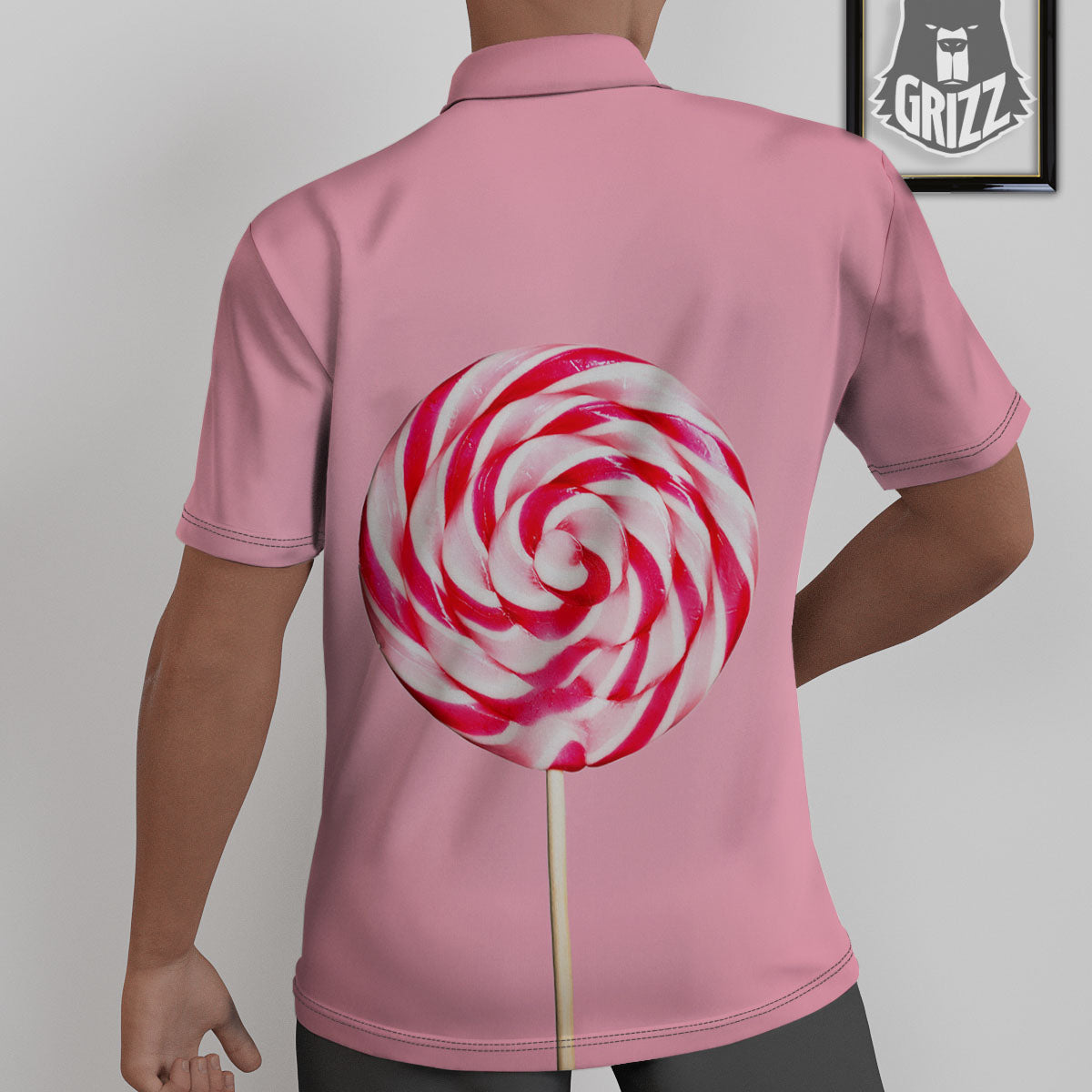 Lollipop Retro Print Untucked Shirts-grizzshop