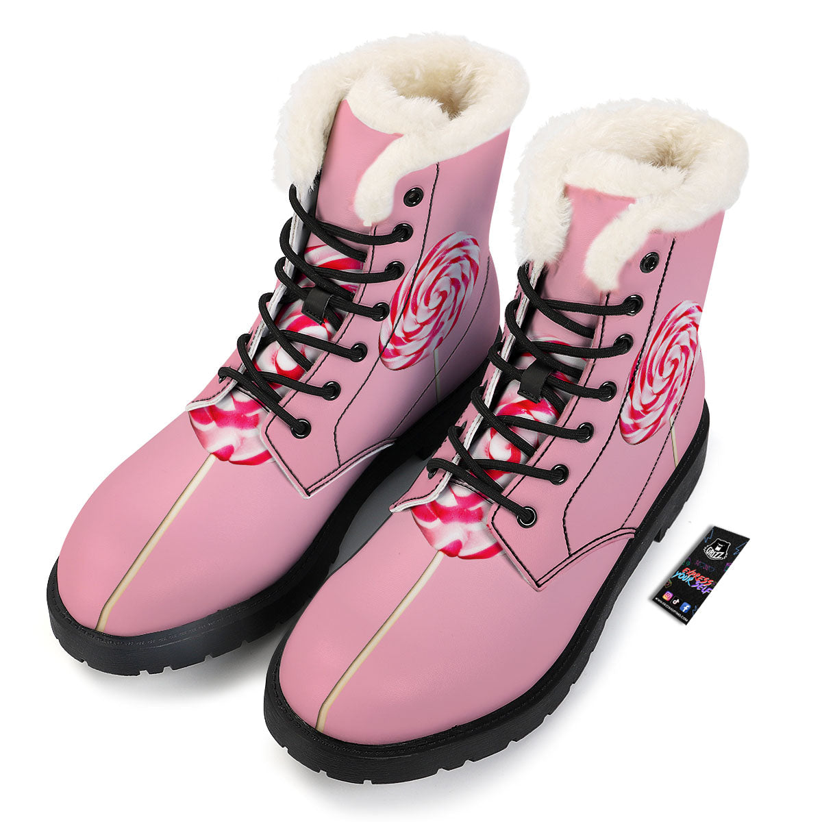 Lollipop Retro Print Winter Boots-grizzshop