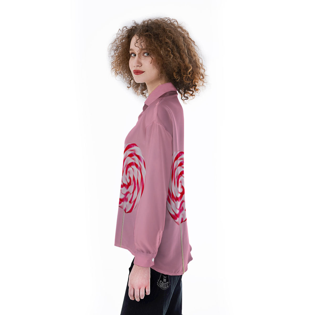 Lollipop Retro Print Women's Long Sleeve Shirts-grizzshop