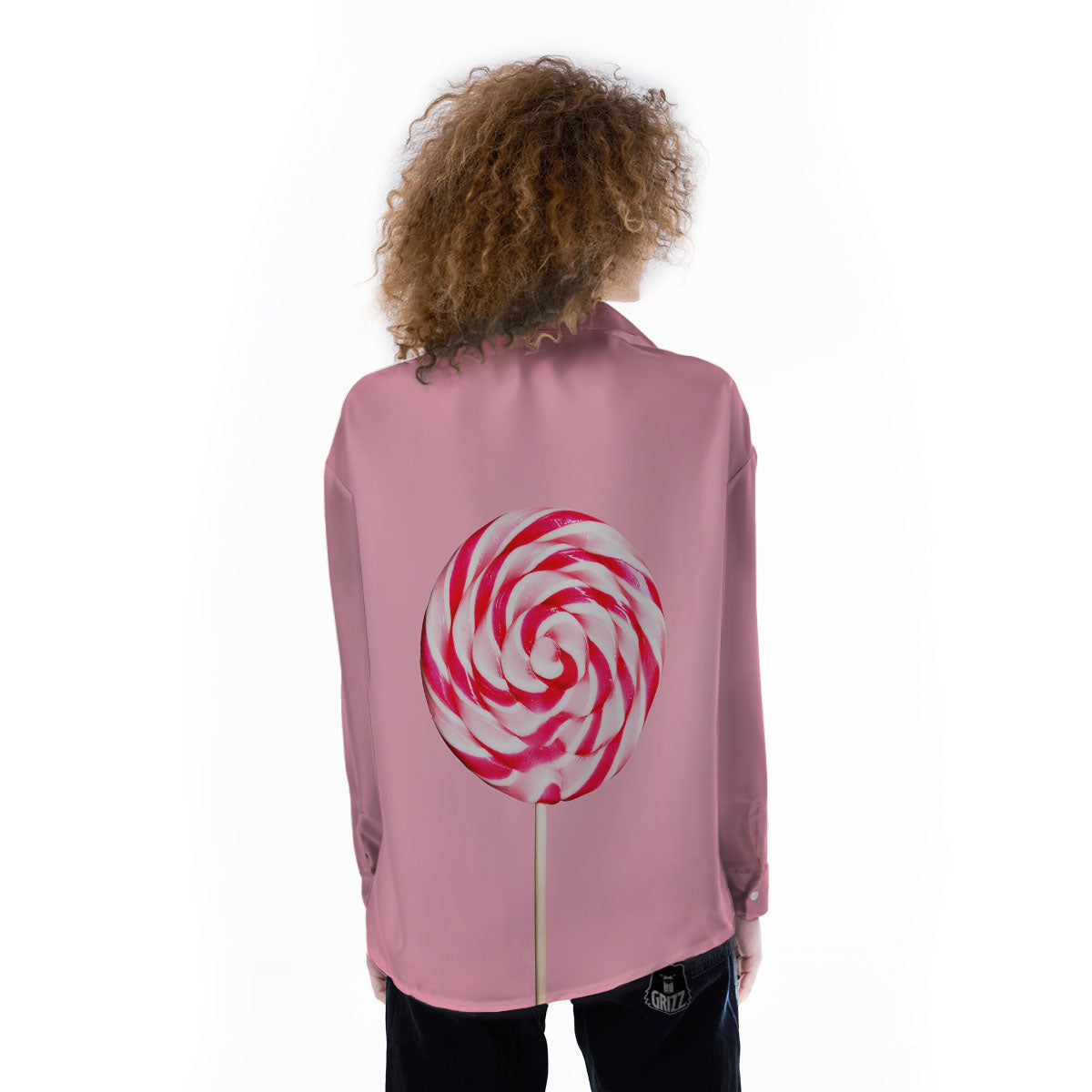 Lollipop Retro Print Women's Long Sleeve Shirts-grizzshop