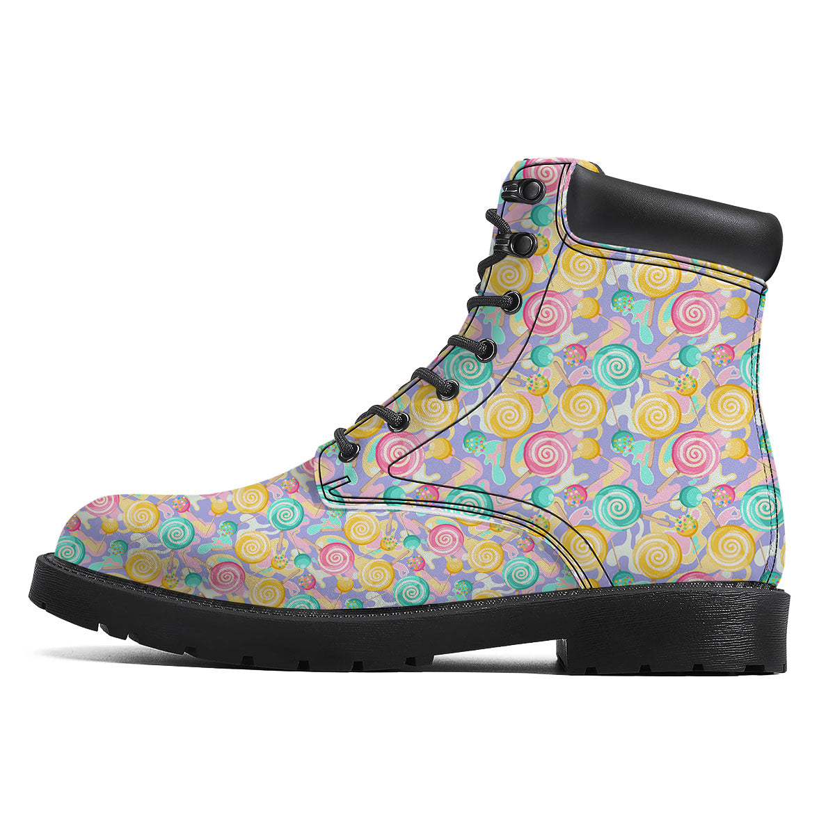 Lollipop Swirl Colorful Print Pattern Boots-grizzshop