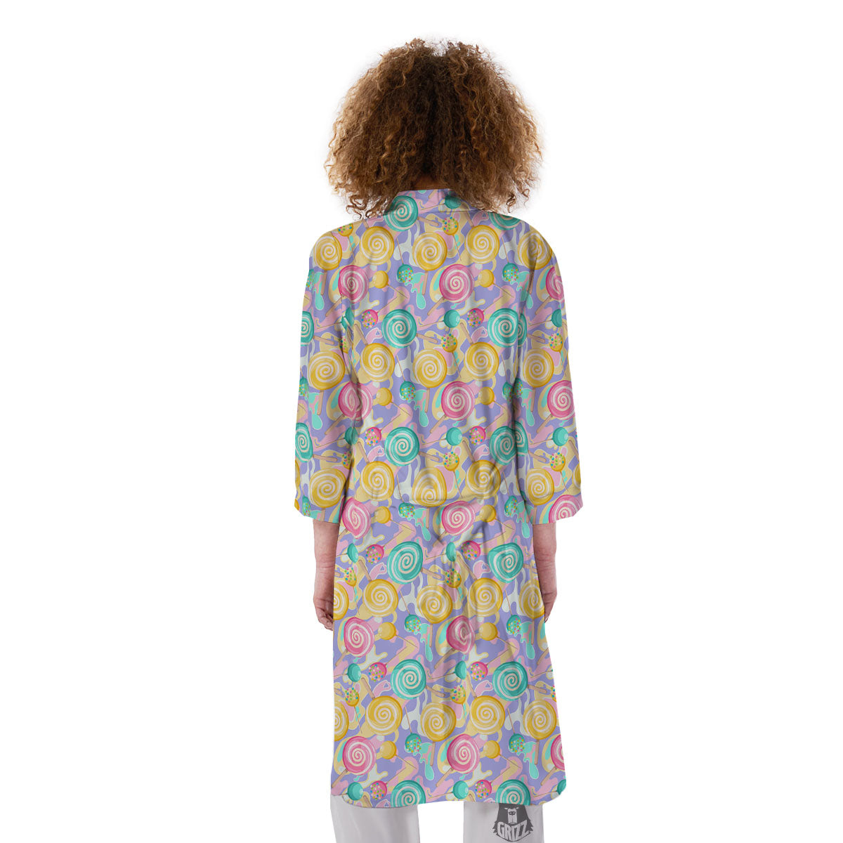 Lollipop Swirl Colorful Print Pattern Kimono-grizzshop