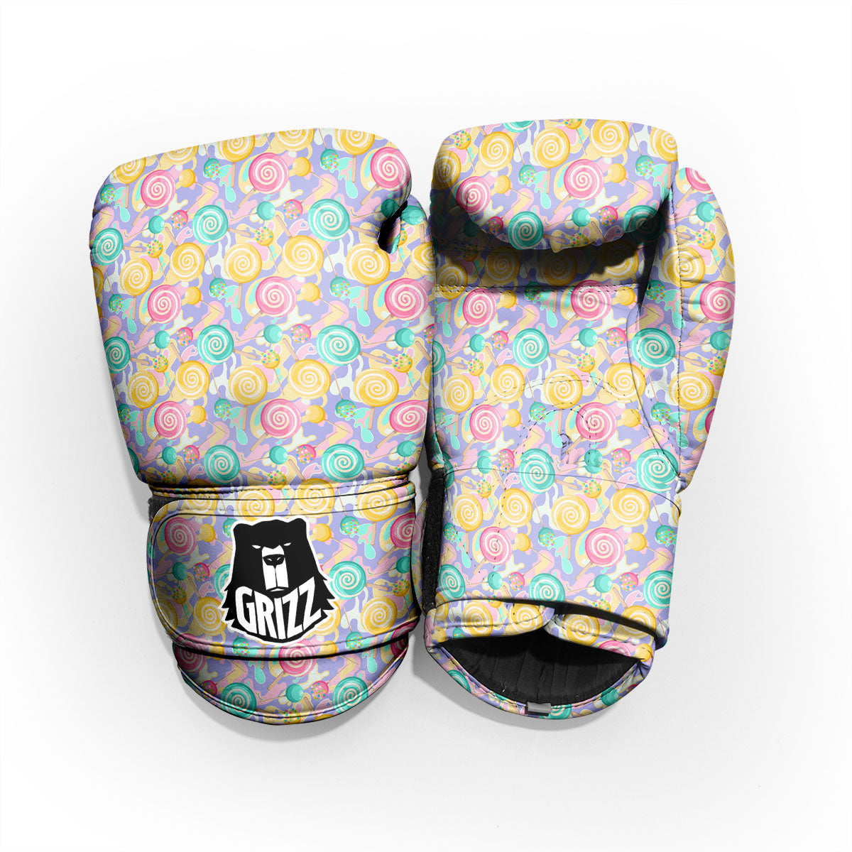 Lollipop Swirl Colorful Print Pattern Pro Boxing Glove