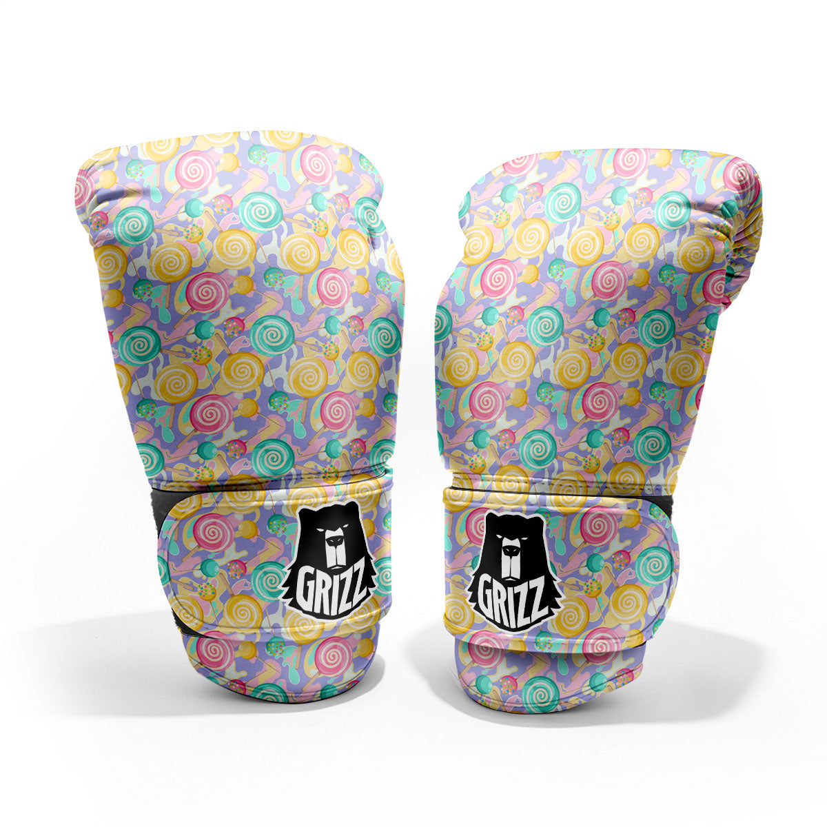 Lollipop Swirl Colorful Print Pattern Pro Boxing Glove