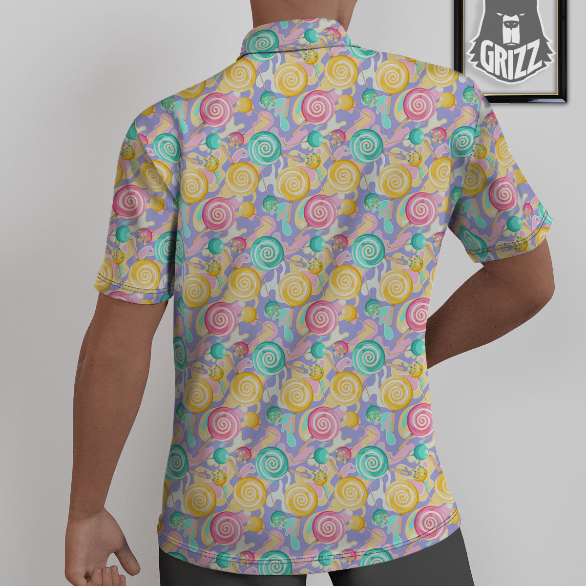 Lollipop Swirl Colorful Print Pattern Untucked Shirts-grizzshop