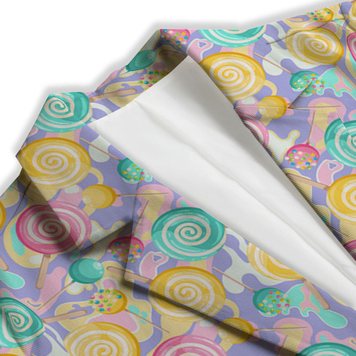 Lollipop Swirl Colorful Print Pattern Women's Blazer-grizzshop