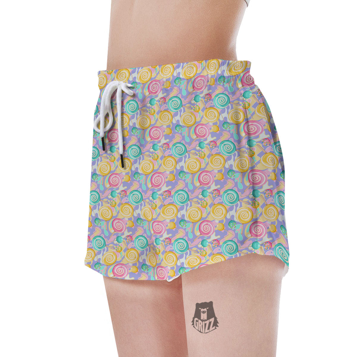 Lollipop Swirl Colorful Print Pattern Women's Shorts-grizzshop