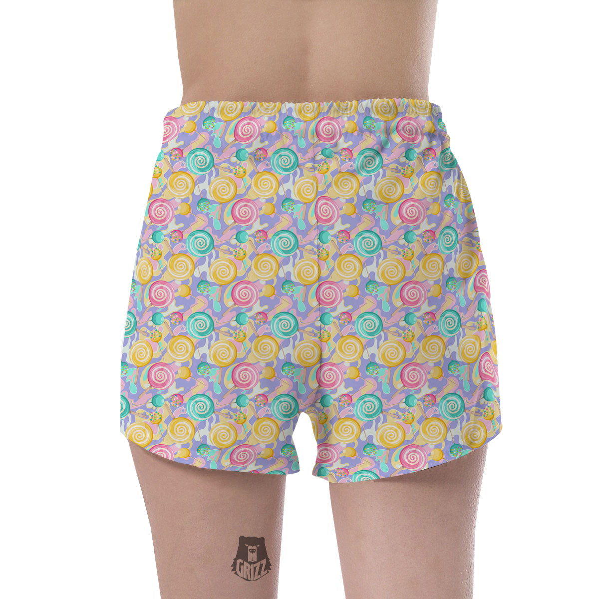Lollipop Swirl Colorful Print Pattern Women's Shorts-grizzshop