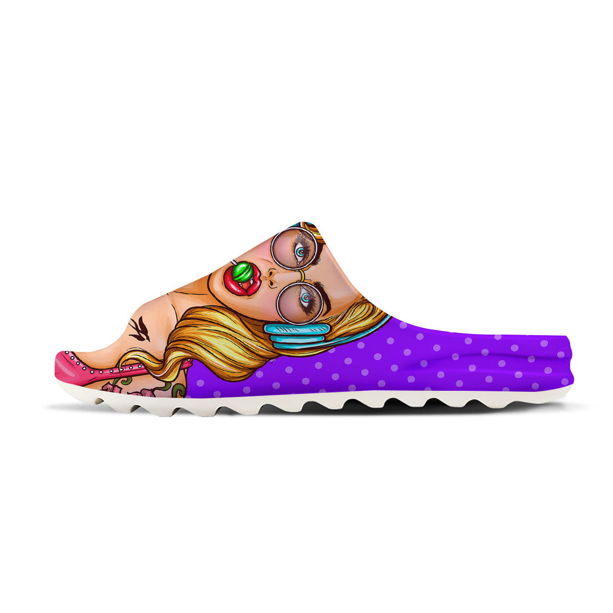 Lollipop And Punk Girl Print Sandals-grizzshop