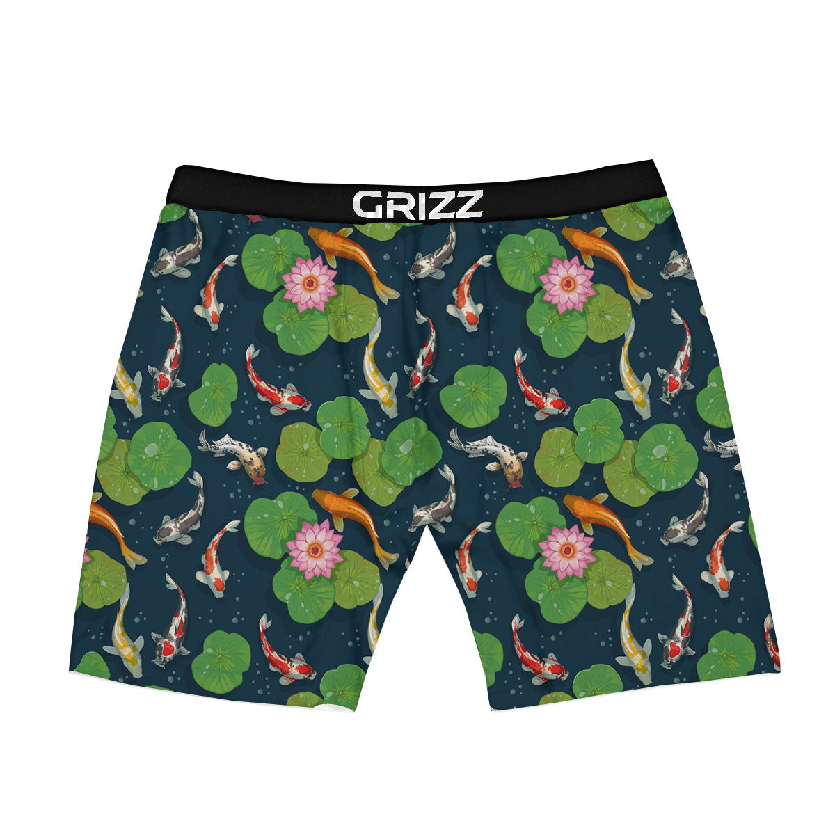 Lotus And Koi Carp Print Pattern Boxer Briefs-grizzshop