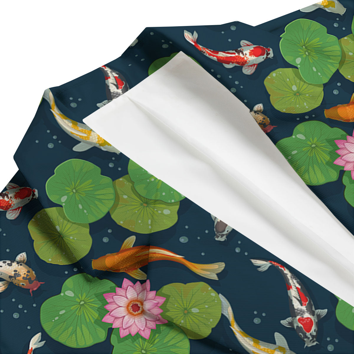 Lotus And Koi Carp Print Pattern Men's Blazer-grizzshop