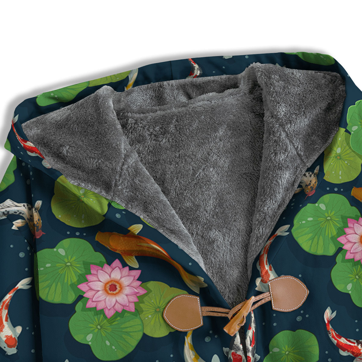 Lotus And Koi Carp Print Pattern Men's Windbreaker Jacket-grizzshop