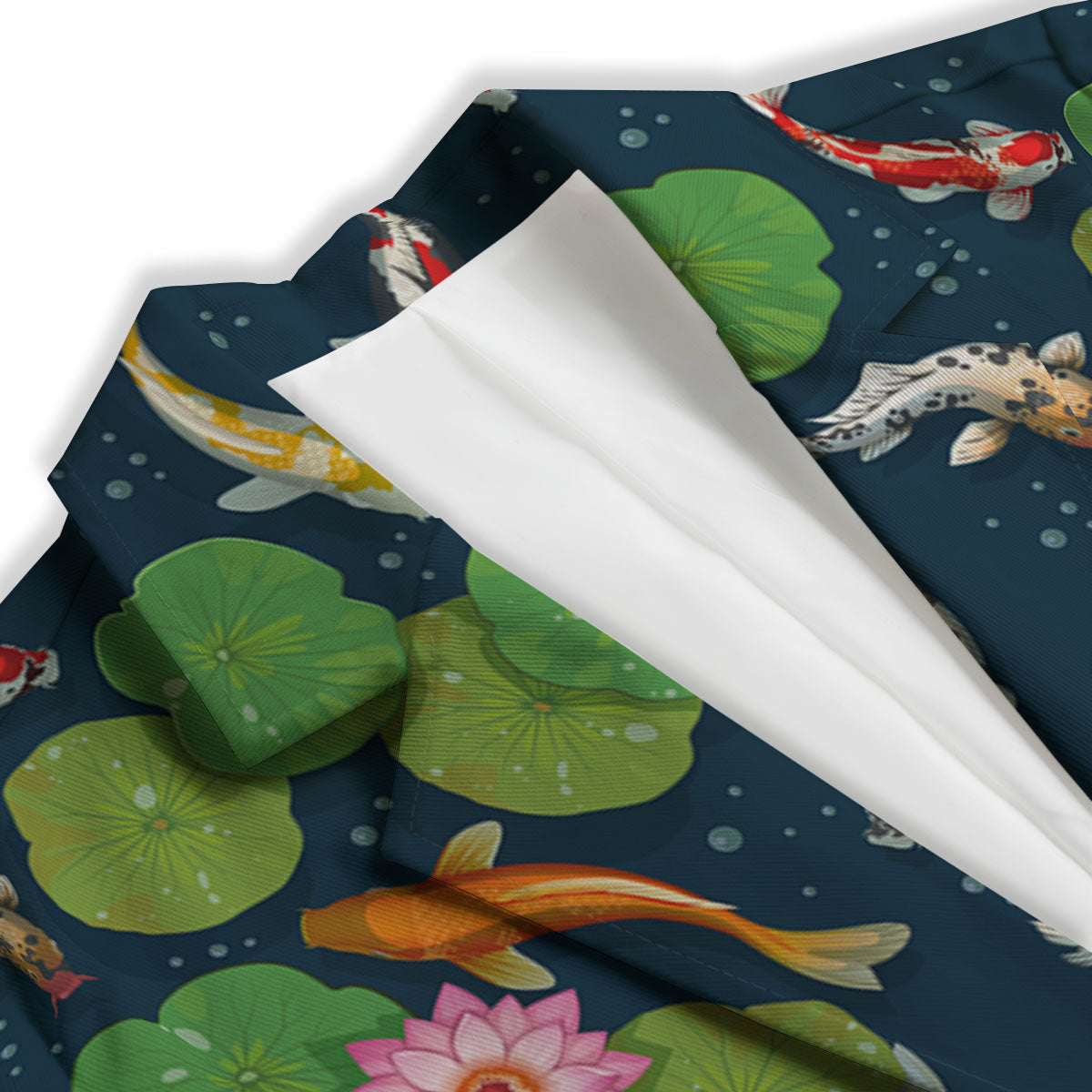 Lotus And Koi Carp Print Pattern Women's Blazer-grizzshop