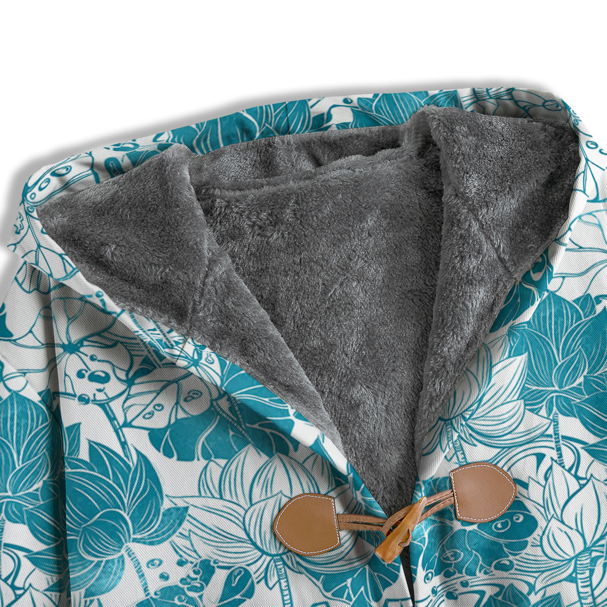 Lotus Blue And White Flower Print Pattern Men's Windbreaker Jacket-grizzshop