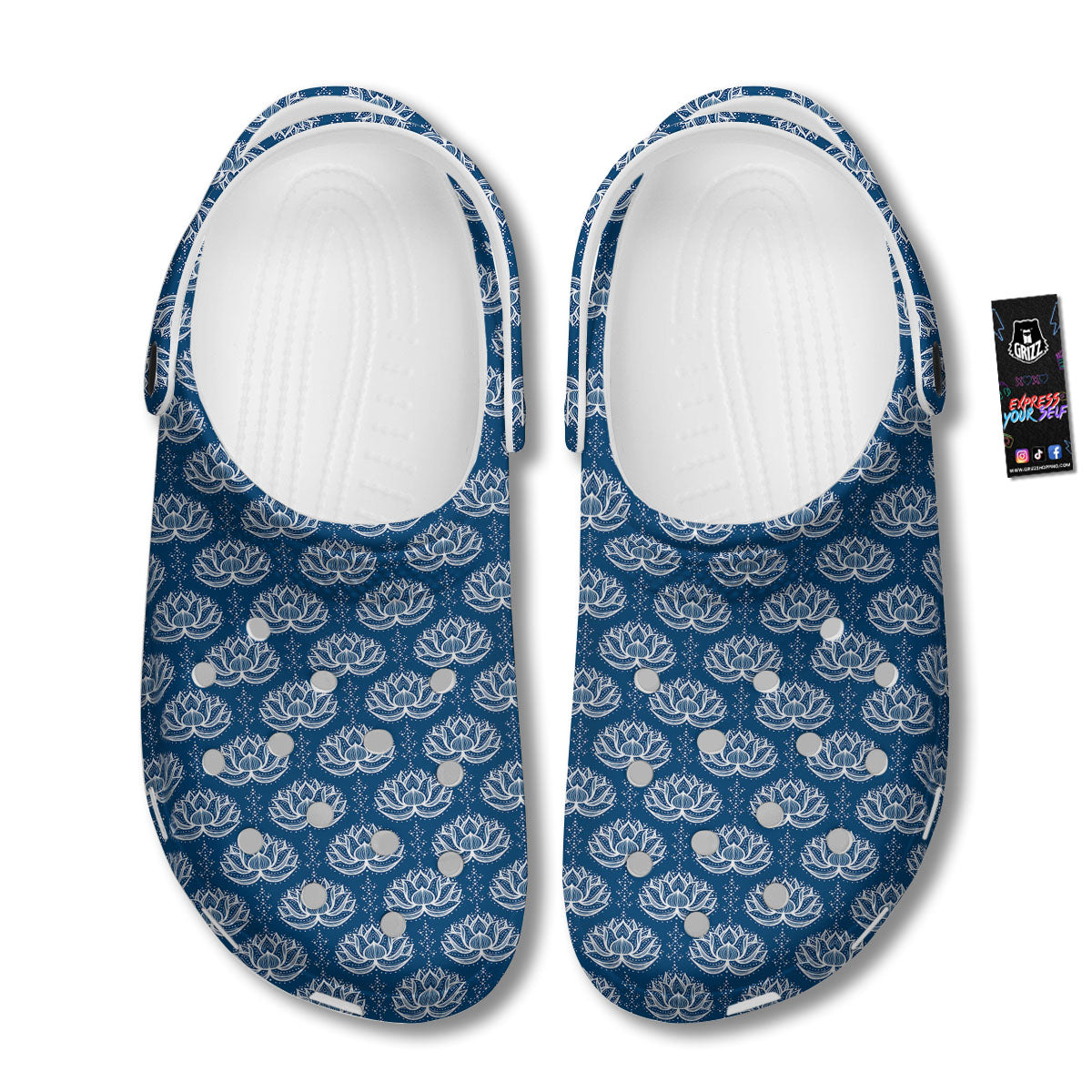 Lotus Boho Indian Print Pattern Clog-grizzshop