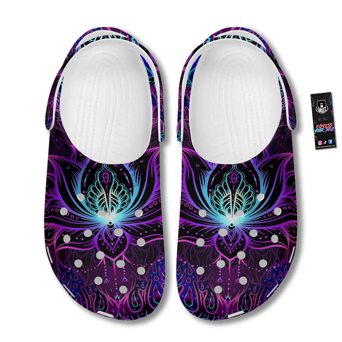 Lotus Boho Spiritual Print Clog-grizzshop