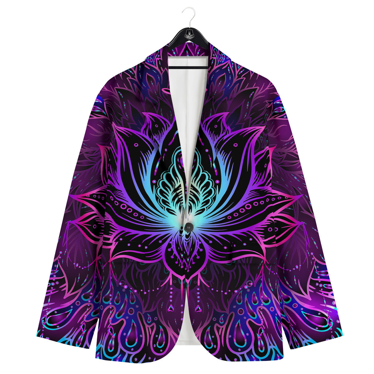 Lotus Boho Spiritual Print Men's Sport Coat-grizzshop