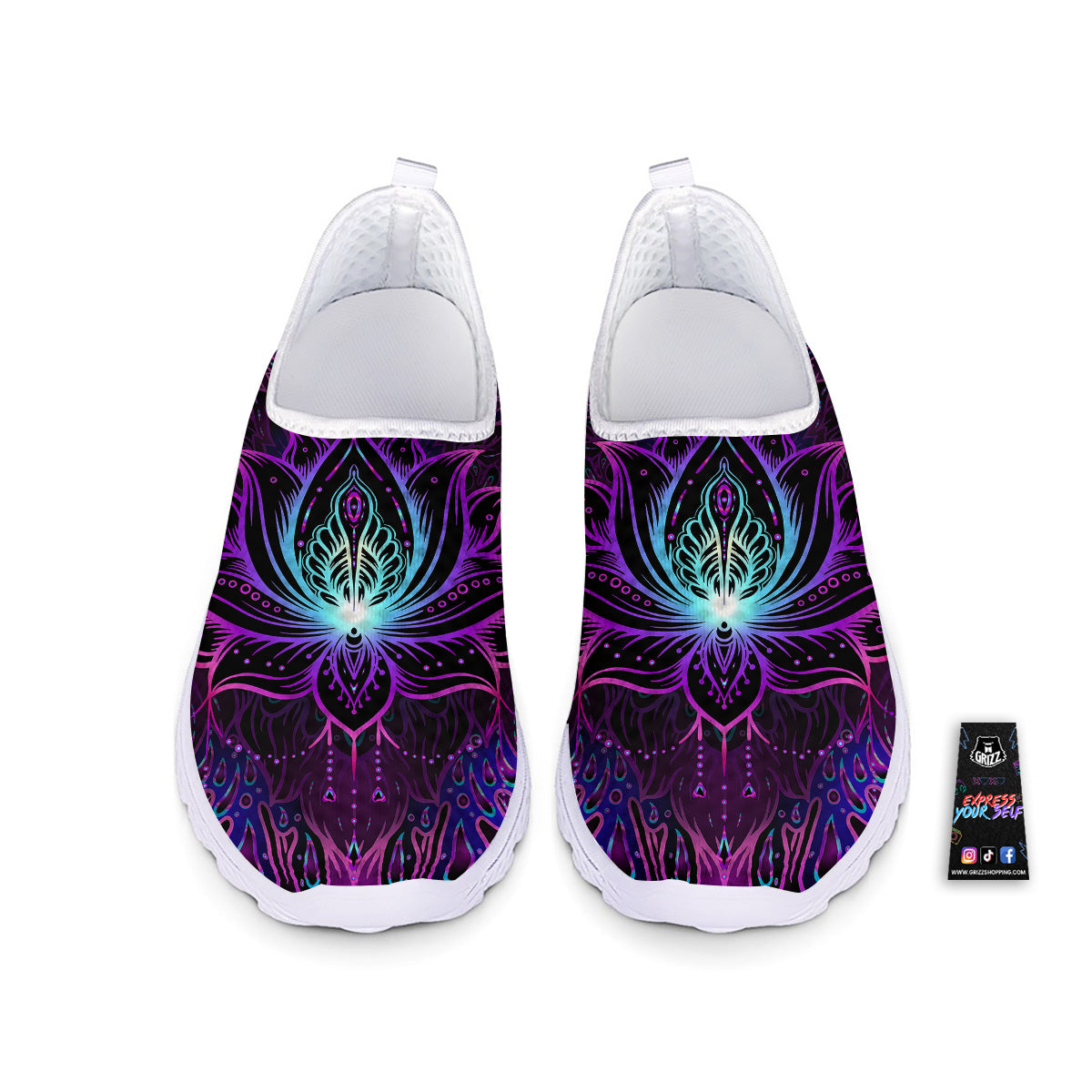 Lotus Boho Spiritual Print Nurse Shoes-grizzshop