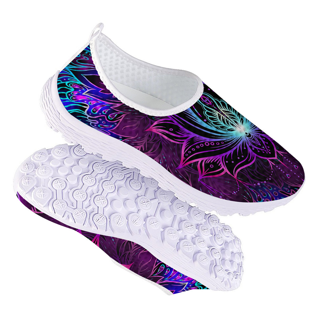 Lotus Boho Spiritual Print Nurse Shoes-grizzshop