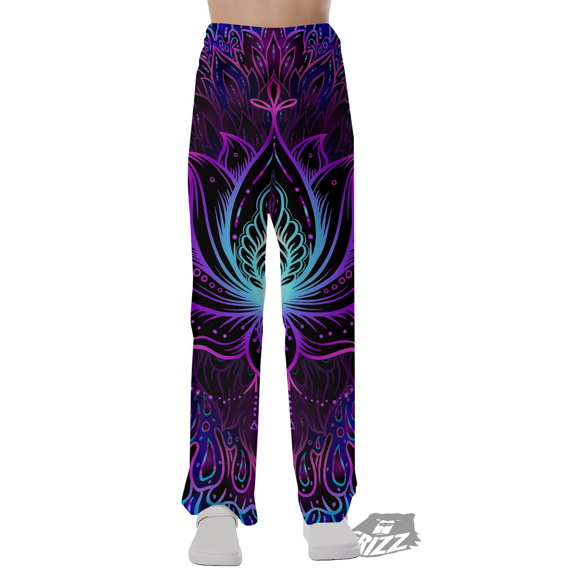 Lotus Boho Spiritual Print Pajama Pants-grizzshop