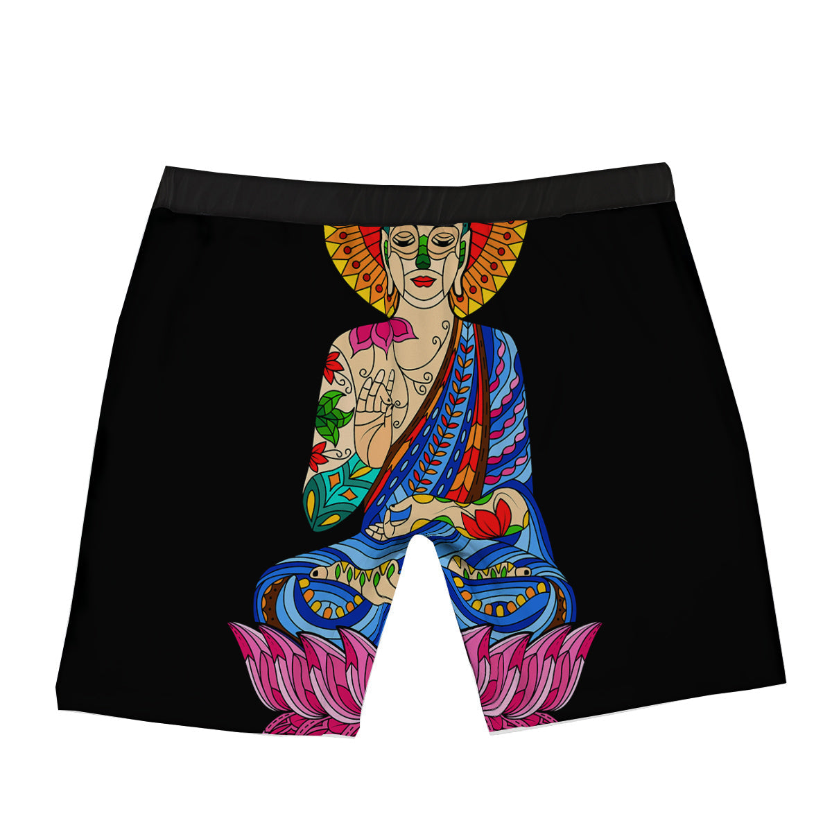 Lotus Buddha Colorful Print Boxer Briefs-grizzshop