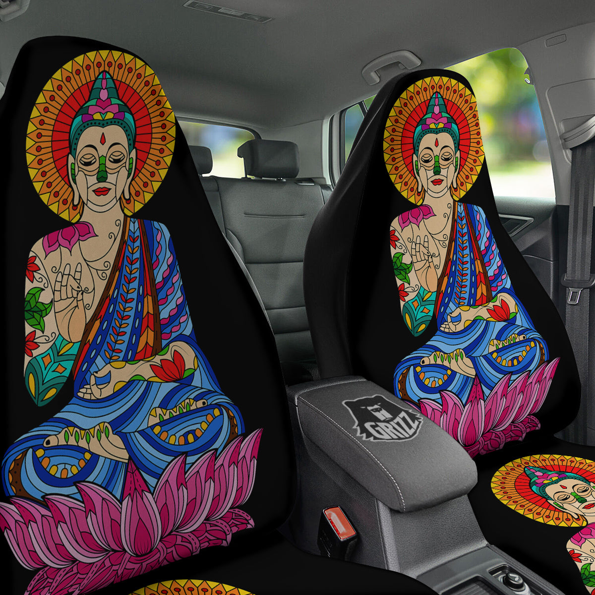 Lotus Buddha Colorful Print Car Seat Covers-grizzshop