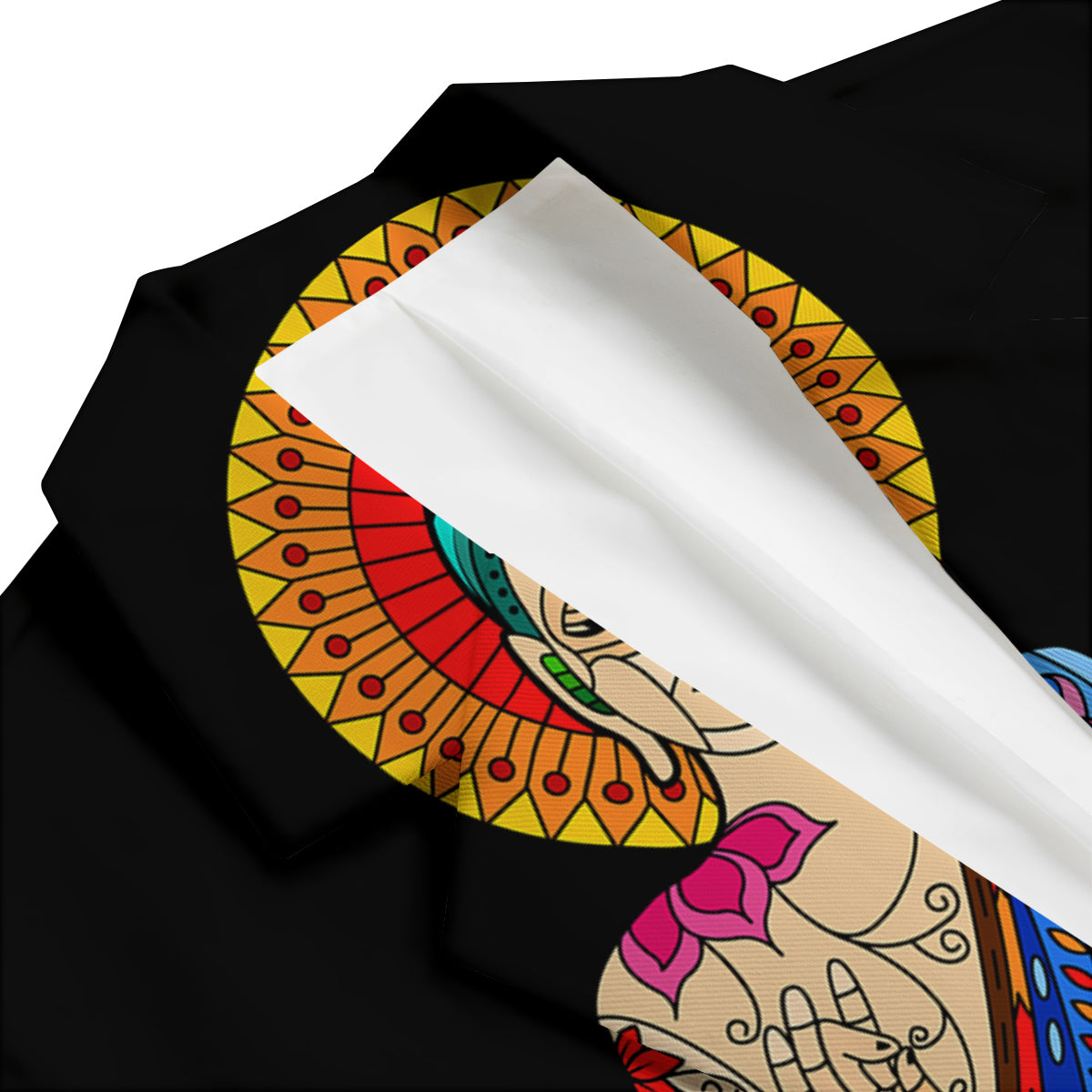 Lotus Buddha Colorful Print Men's Blazer-grizzshop