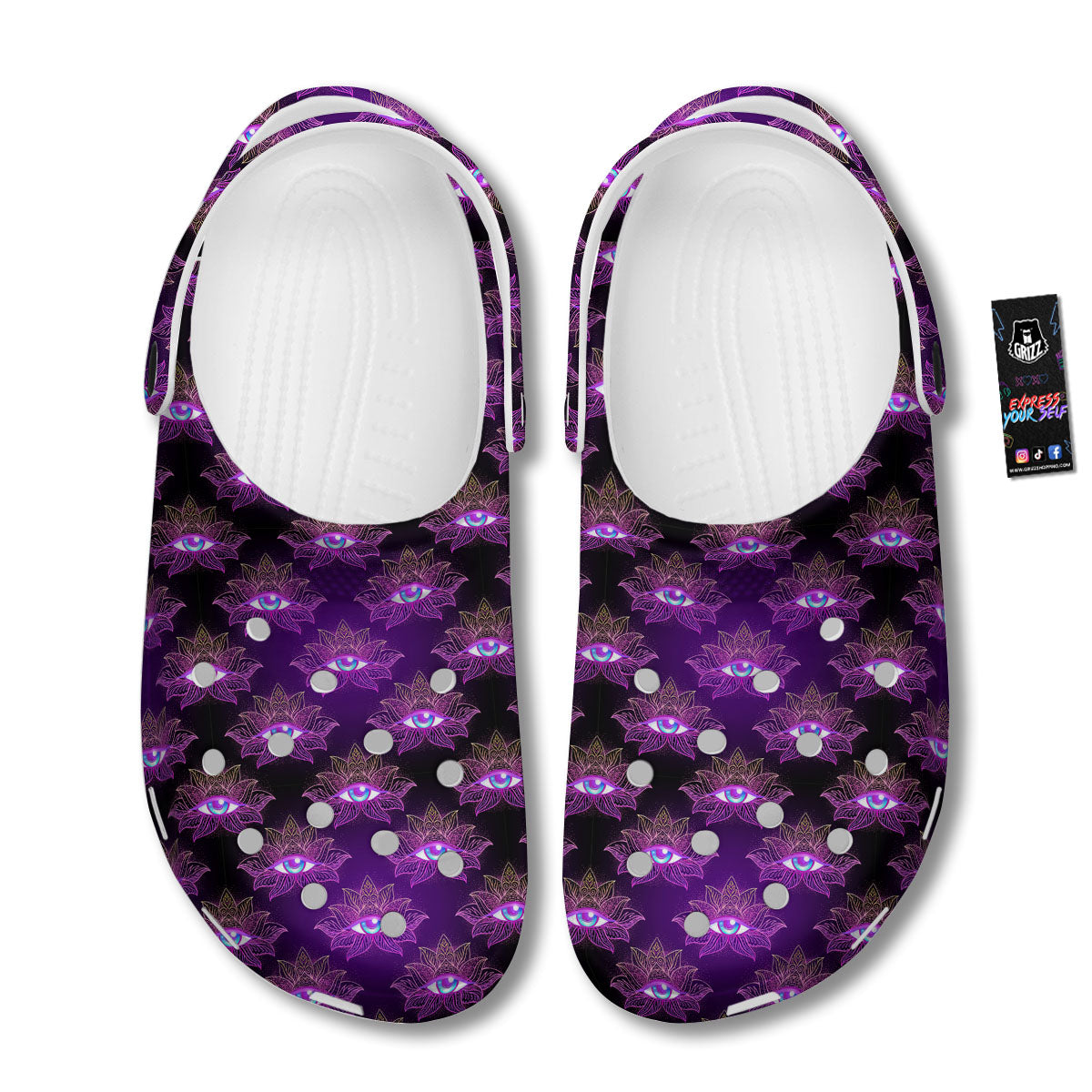 Lotus Eye Of Providence Print Pattern Clog-grizzshop