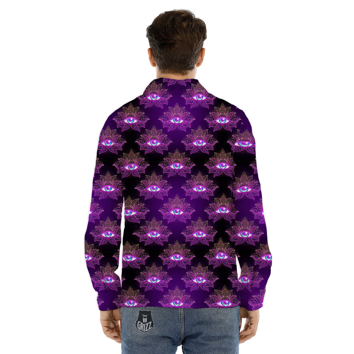 Lotus Eye Of Providence Print Pattern Men's Dress Shirts-grizzshop