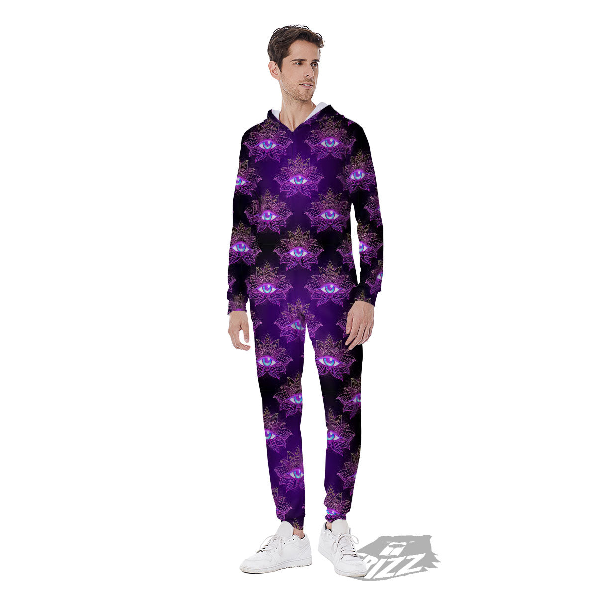 Lotus Eye Of Providence Print Pattern Men's Jumpsuit-grizzshop