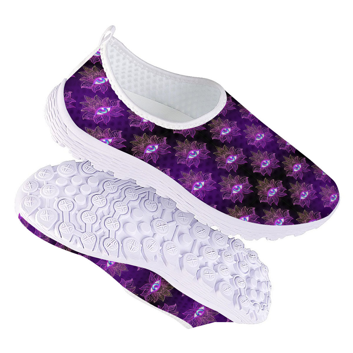 Lotus Eye Of Providence Print Pattern Nurse Shoes-grizzshop