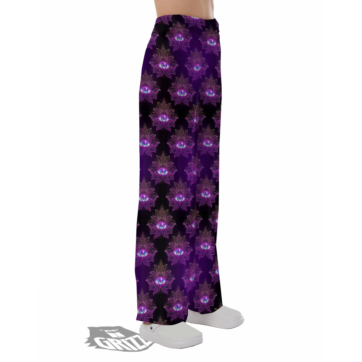 Lotus Eye Of Providence Print Pattern Pajama Pants-grizzshop