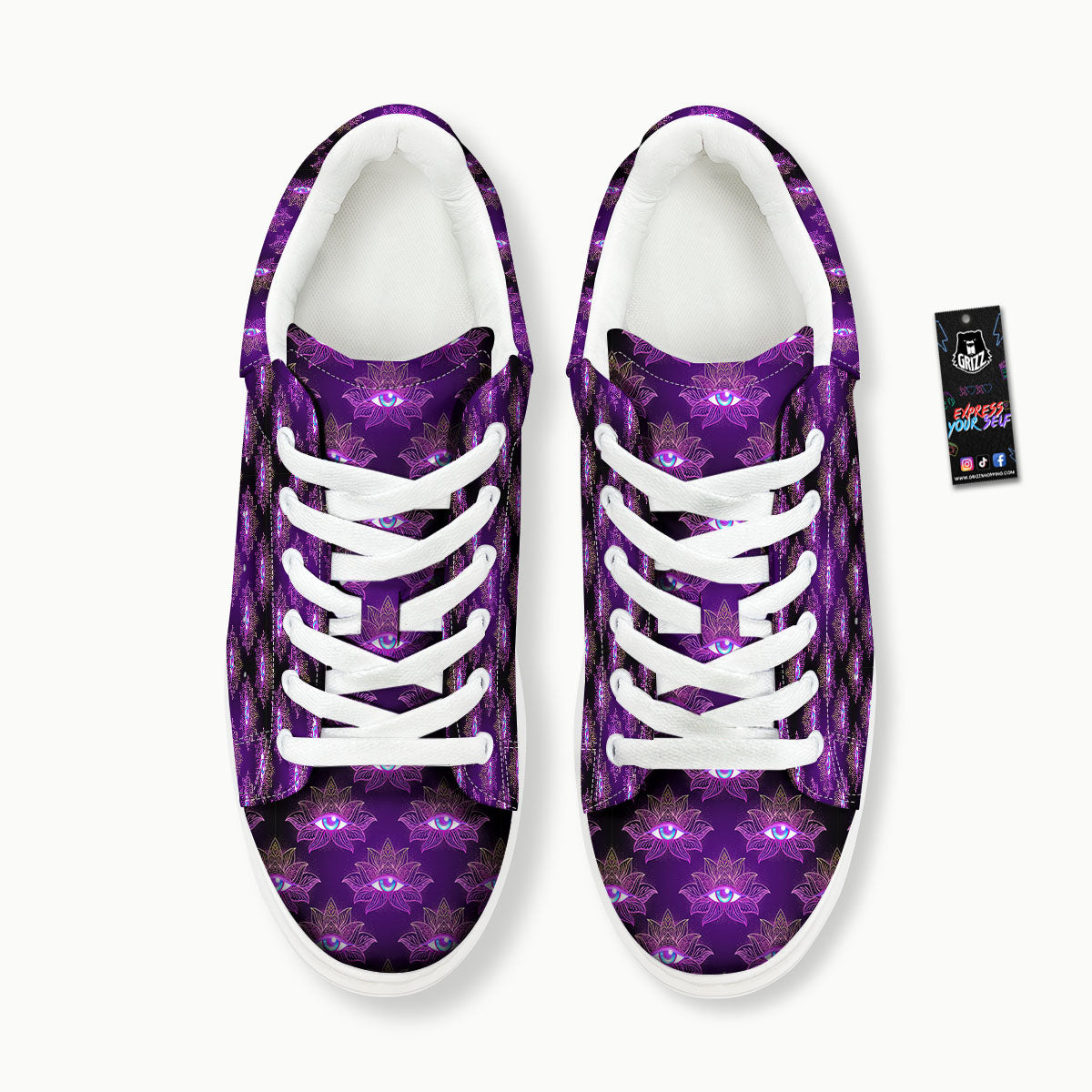 Lotus Eye Of Providence Print Pattern Platform Shoes-grizzshop