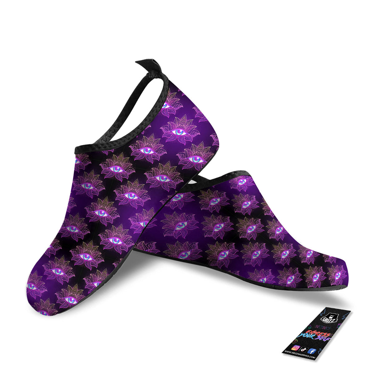 Lotus Eye Of Providence Print Pattern Water Shoes-grizzshop