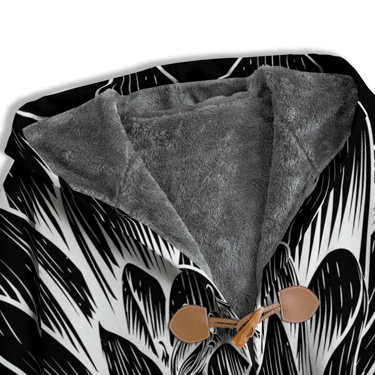Lotus Flower White And Black Print Men's Windbreaker Jacket-grizzshop